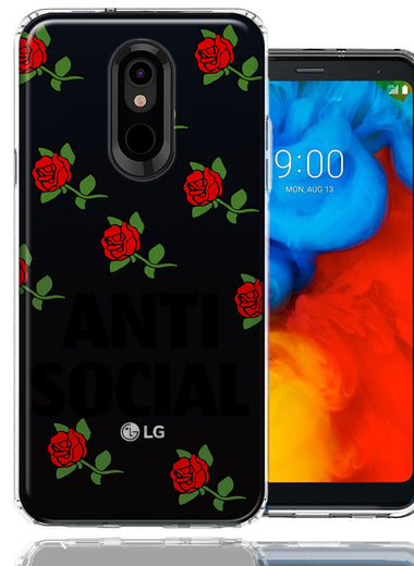 LG Aristo 4/Escape PLUS/Tribute Royal Anti Social Roses Design Double Layer Phone Case Cover