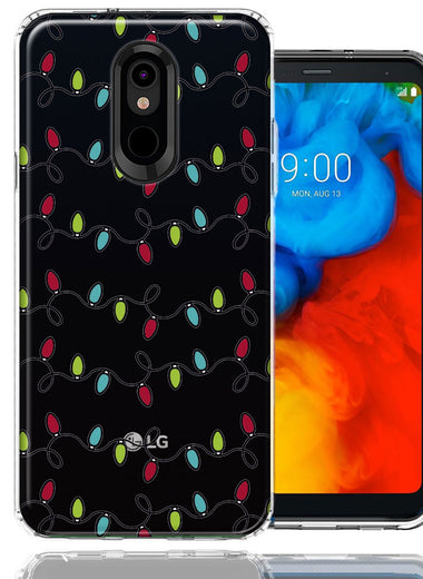 LG Stylo 5 Vintage Christmas Lights Design Double Layer Phone Case Cover