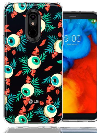 LG Stylo 5 Halloween Creepy Tropical Eyeballs Design Double Layer Phone Case Cover