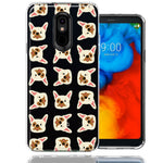 LG Aristo 2/3/K8 Frenchie Bulldog Polkadots Design Double Layer Phone Case Cover