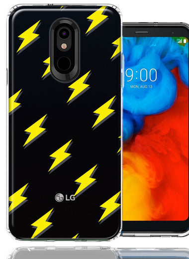LG Aristo 4/Escape PLUS/Tribute Royal Electric Lightning Bolts Design Double Layer Phone Case Cover