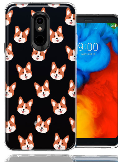 LG Aristo 2/3/K8 Shiba Inu Polkadots Design Double Layer Phone Case Cover