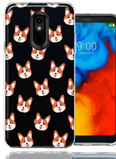 LG Stylo 5 Shiba Inu Polkadots Design Double Layer Phone Case Cover