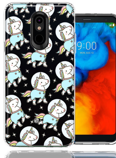 LG Stylo 4 Space Unicorns Design Double Layer Phone Case Cover
