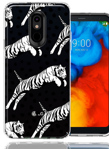 LG Stylo 5 Tiger Polkadots Design Double Layer Phone Case Cover