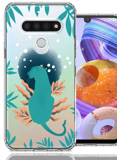 LG K51 Moon Green Jaguar Design Double Layer Phone Case Cover