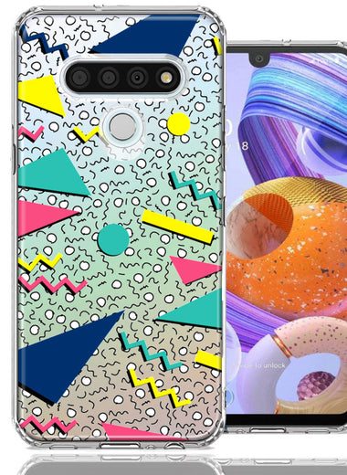 LG K51 90's Swag Shapes Design Double Layer Phone Case Cover