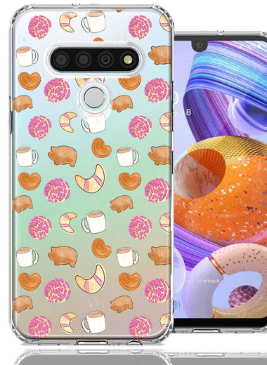 LG K51 Mexican Pan Dulce Cafecito Coffee Concha Polka Dots Double Layer Phone Case Cover