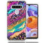 LG K51 Leopard Paint Colorful Beautiful Abstract Milkyway Double Layer Phone Case Cover
