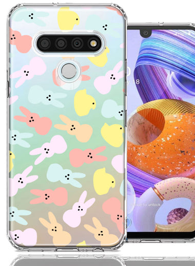 LG K51 Pastel Easter Polkadots Bunny Chick Candies Double Layer Phone Case Cover