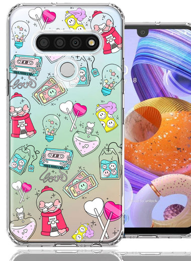 LG K51 Valentine's Day Candy Feels like Love Hearts Double Layer Phone Case Cover