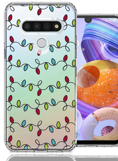 LG K51 Vintage Christmas Lights Design Double Layer Phone Case Cover