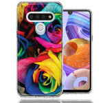 LG Stylo 6 Colorful Roses Design Double Layer Phone Case Cover