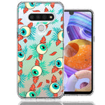 LG K51 Halloween Creepy Tropical Eyeballs Design Double Layer Phone Case Cover
