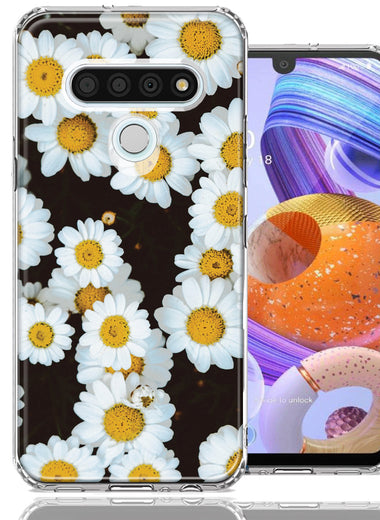 LG Stylo 6 Cute Daisy Flower Design Double Layer Phone Case Cover