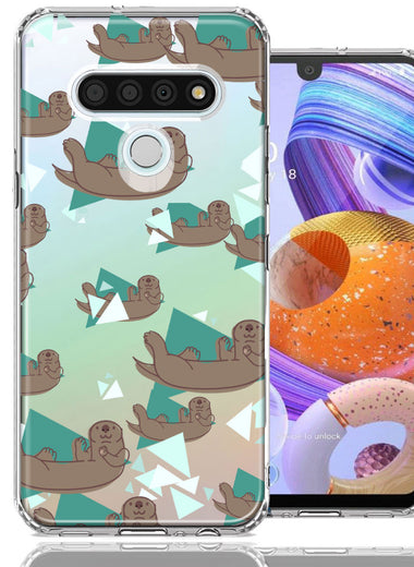 LG K51 Cute Otter Design Double Layer Phone Case Cover