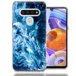 LG Stylo 6 Deep Blue Ocean Waves Design Double Layer Phone Case Cover