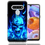 LG Stylo 6 Flaming Skull Design Double Layer Phone Case Cover