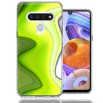LG Stylo 6 Green White Abstract Design Double Layer Phone Case Cover