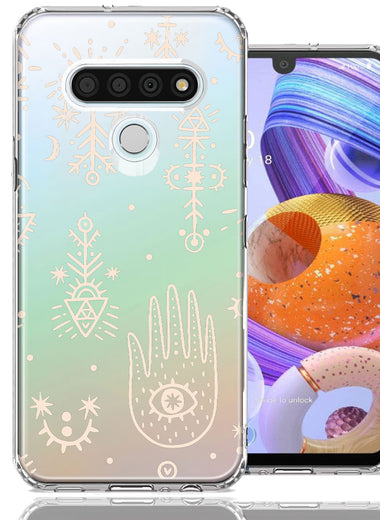 LG Stylo 6 Hamsa Amulet Design Double Layer Phone Case Cover