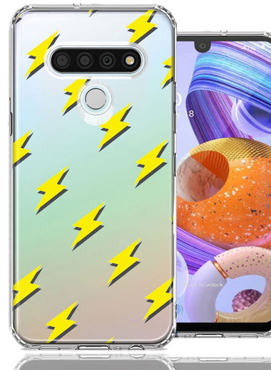 LG K51 Electric Lightning Bolts Design Double Layer Phone Case Cover