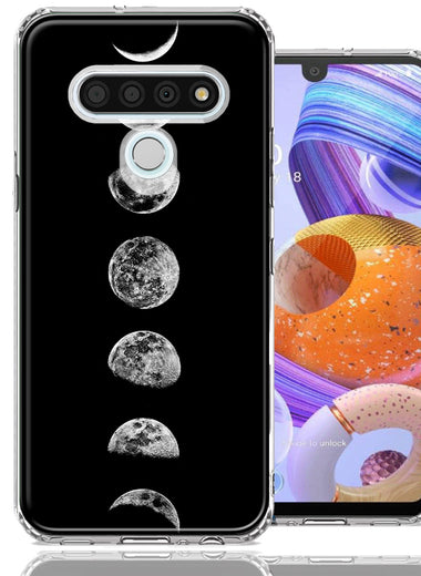 LG Stylo 6 Moon Transitions Design Double Layer Phone Case Cover
