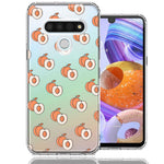 LG K51 Polka Dot Peaches Design Double Layer Phone Case Cover
