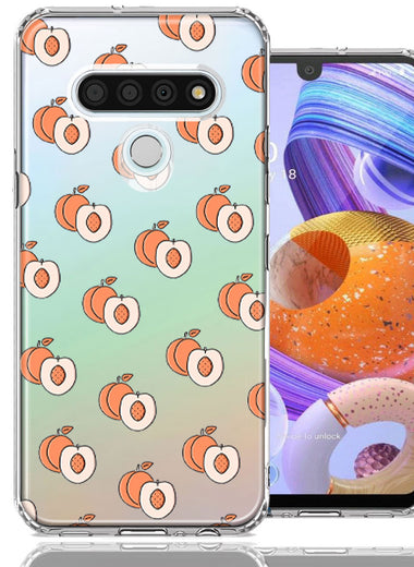 LG Stylo 6 Polka Dot Peaches Design Double Layer Phone Case Cover