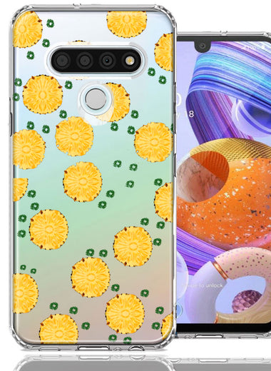 LG K51 Tropical Pineapples Polkadots Design Double Layer Phone Case Cover
