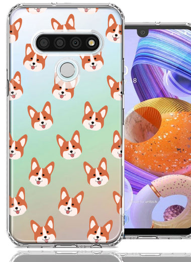 LG K51 Shiba Inu Polkadots Design Double Layer Phone Case Cover