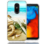 Samsung LG Aristo 4 PLUS/Escape PLUS/Tribute Royal Beach Message Bottle Design Double Layer Phone Case Cover
