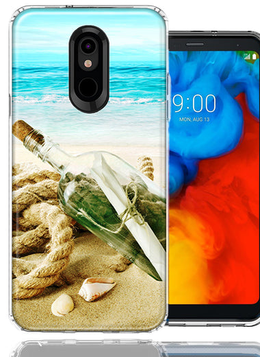 LG Stylo 4 Beach Message Bottle Design Double Layer Phone Case Cover