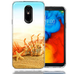 Samsung LG Aristo 4 PLUS/Escape PLUS/Tribute Royal Beach Shell Design Double Layer Phone Case Cover