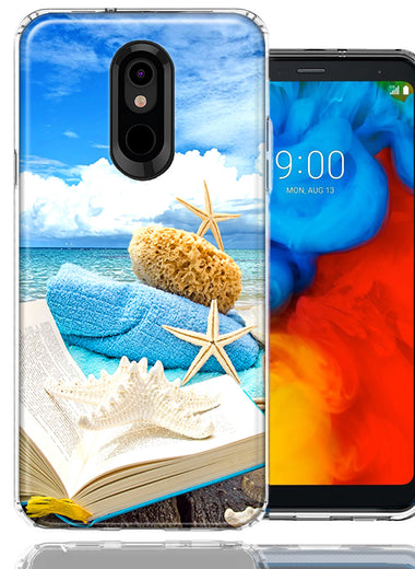 LG Stylo 4 Beach Reading Design Double Layer Phone Case Cover