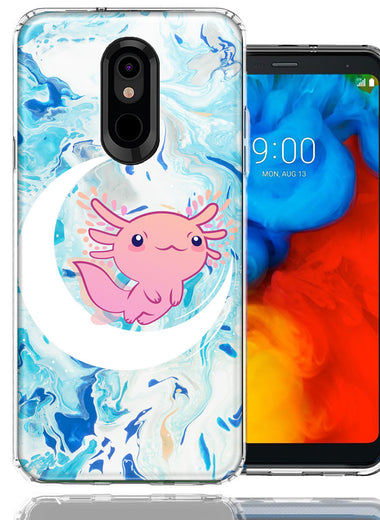 LG Aristo 2/3/K8 Pink Axolotl Moon Mable Design Double Layer Phone Case Cover