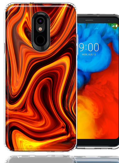 LG Stylo 5 Fire Abstract Design Double Layer Phone Case Cover