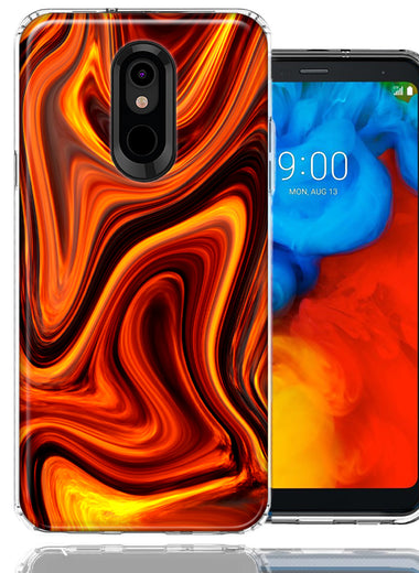 LG Stylo 4 Fire Abstract Design Double Layer Phone Case Cover
