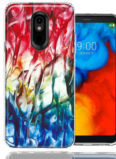 LG Aristo 2/3/Zone 4/Fortune 2/Risio 3/Tribute Dynasty/Empire Land Sea Abstract Design Double Layer Phone Case Cover