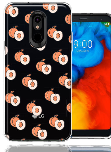 LG Stylo 4 Polka Dot Peaches Design Double Layer Phone Case Cover