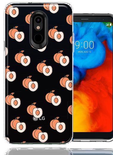 LG Stylo 5 Polka Dot Peaches Design Double Layer Phone Case Cover
