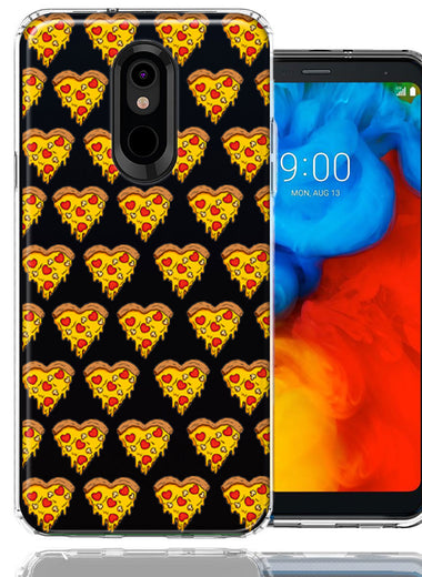 LG Aristo 2/3/K8 Pizza Hearts Polka dots Design Double Layer Phone Case Cover