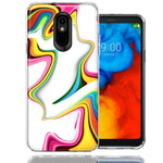 Samsung LG Aristo 4 PLUS/Escape PLUS/Tribute Royal Rainbow Abstract Design Double Layer Phone Case Cover
