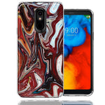 LG K40/Harmony 3 Red White Abstract Design Double Layer Phone Case Cover