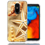 LG Aristo 2/3/Zone 4/Fortune 2/Risio 3/Tribute Dynasty/Empire Sand Shells Starfish Design Double Layer Phone Case Cover