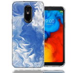 LG K40/Harmony 3 Sky Blue Swirl Design Double Layer Phone Case Cover