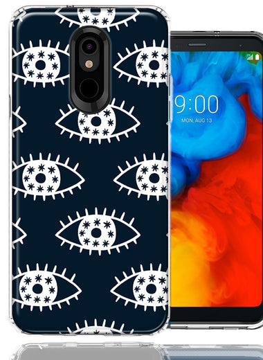 LG Stylo 4 Starry Evil Eyes Design Double Layer Phone Case Cover