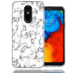 LG Stylo 4 White Grey Marble Design Double Layer Phone Case Cover