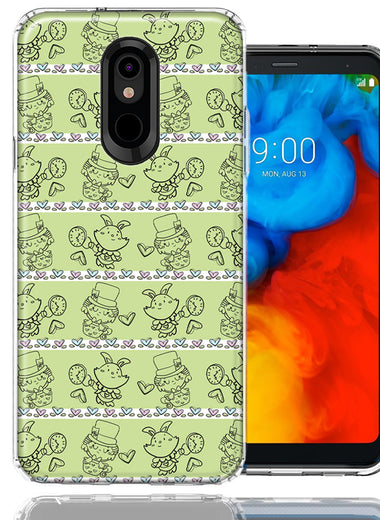 LG Stylo 5 Wonderland Hatter Rabbit Design Double Layer Phone Case Cover