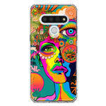 LG Stylo 6 Neon Rainbow Psychedelic Hippie One Eye Pop Art Hybrid Protective Phone Case Cover