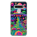 LG Stylo 6 Neon Rainbow Psychedelic UFO Alien Planet Hybrid Protective Phone Case Cover